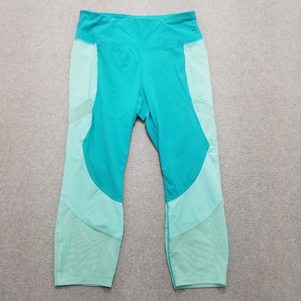 Avia Yoga Pants Womens‎ Large Green Blue Activewear Pockets 30x21 Leggings Cyan